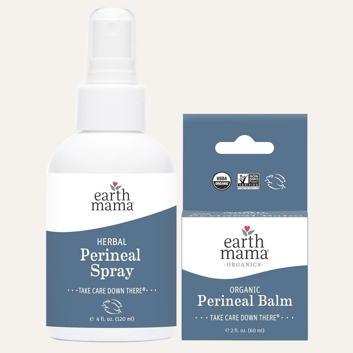 Earth Mama Postpartum Recovery Kit | Take Care down There® with Organic Perineal Balm & Herbal Perineal Spray, 2-Piece Set