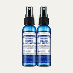 Dr. Bronner'S - Organic Hand Sanitizer Spray (Peppermint, 2 Ounce, 2-Pack) - Simple & Effective Formula, Cleanses & Sanitizes, No Harsh Chemicals, Moisturizes & Cleans Hands