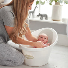 Newborn Baby Bath | Built in Support Bump and Soft Backrest | Suitable from Newborn | Bath Seat Support Includes Plug | Taupe
