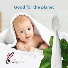 RADIUS Children'S Toothbrush Pure Brush Ultra Soft BPA Free ADA Accepted Designed for Delicate Teeth for Kids 6 Months and up - Clear - Pack of 3