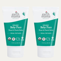 Earth Mama Organic Baby Face Nose & Cheek Balm | Moisturizer with Calendula Oil for Dry Skin Care, Natural Petroleum Jelly Alternative (2-Fluid Ounce)