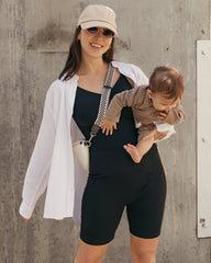 Bamboo Maternity & Postpartum Bike Short | Black