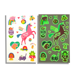 Tattoo-Palooza Glow in the Dark Temporary Tattoos - Magic Moonbeams - 3 Sheets