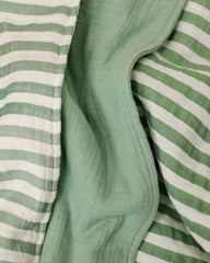 Organic Muslin Burp Cloth (Three-Pack) | Sage Stripe