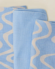 Organic Muslin Burp Cloth (Three-Pack) | Blue Waves