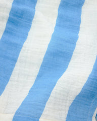 Organic Muslin Swaddle | Blue Wide Stripe