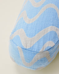 Organic Muslin Nursing Pillow Cover | Blue Waves