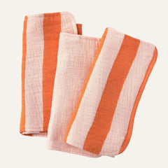 Organic Muslin Burp Cloth (Three-Pack) | Pink Wide Stripe