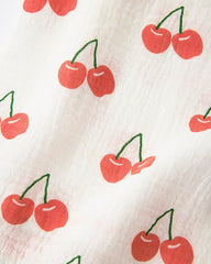 Organic Muslin Swaddle | White Cherries