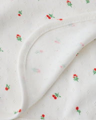 Pointelle Swaddle Blanket | Dainty Ditsy