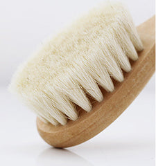 Goats Wool Wooden Baby Hairbrush 1 pk