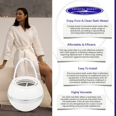 Crystal Quest White Bath Ball Water Filter β Reduces Contaminants for Softer, Smoother Skin - BPA Free