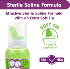 Boogie Baby Saline Nasal Spray Mist, Allergy Relief, Nasal Decongestant, Made with Saline, Unscented, 3.1 Ounce