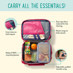 Planetbox Rover Stainless Steel Bento Box Style Lunch Box Kit for Kids with 5 Compartments – Tutti Frutti Edition Includes Insulated Lunch Bag, Leakproof Food Containers and Matching Magnets