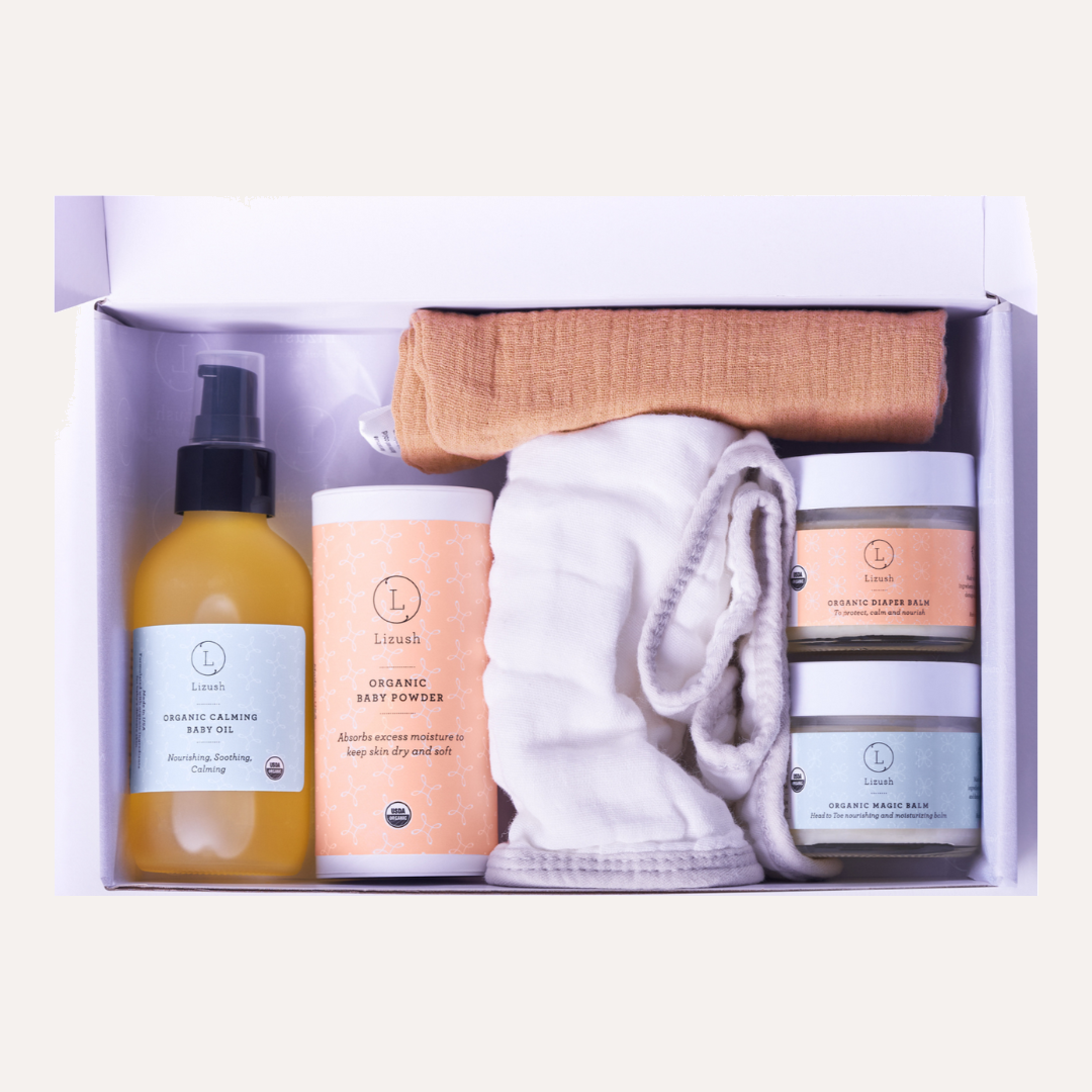 Organic full care new baby gift set - welcome little one!
