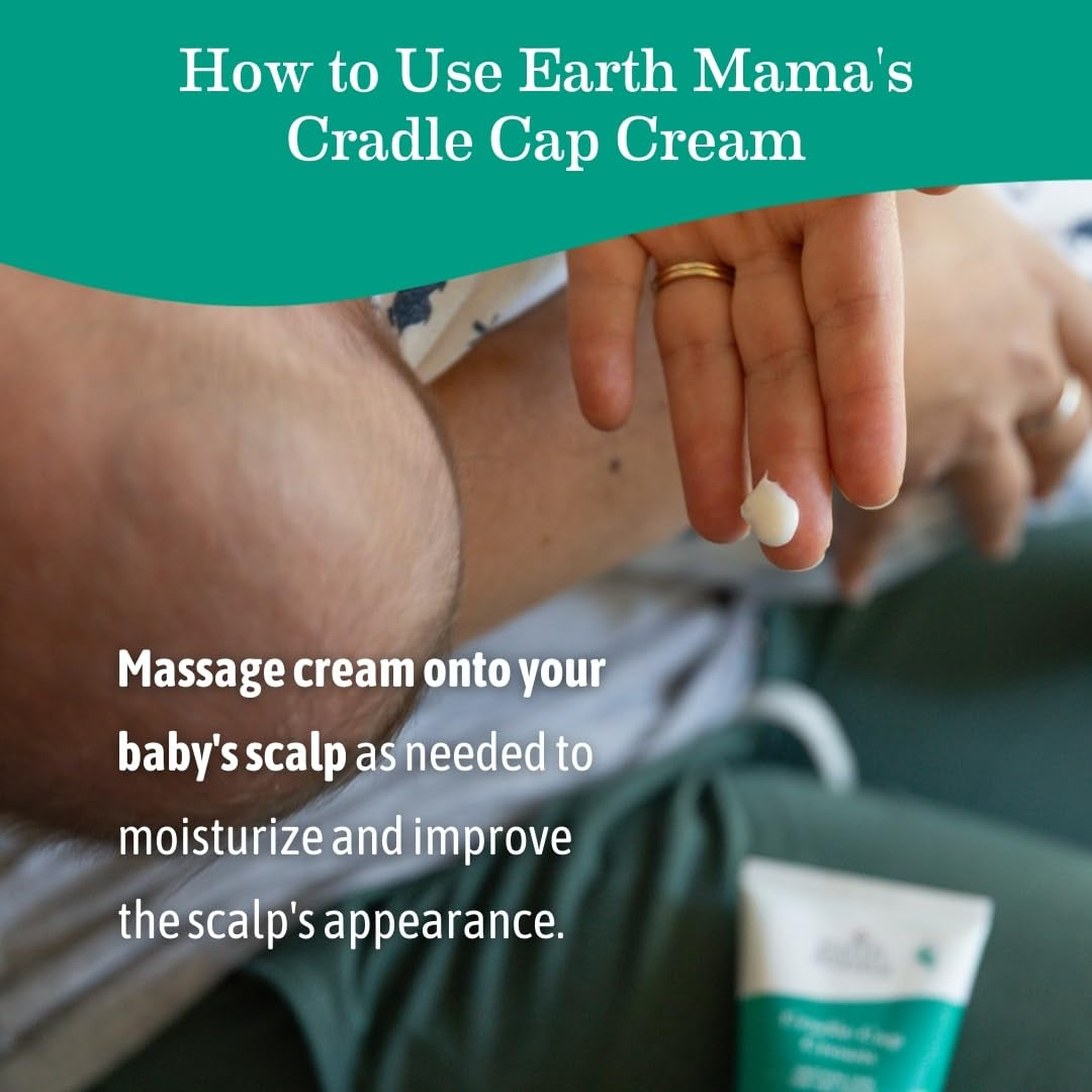 Earth Mama Cradle Cap Cream, 2 Oz – Gentle Cradle Cap Cream for Babies, Organic Scalp Moisturizer to Help Soften Flakes, Cradle Cap Kit Essential (Pack of 2)