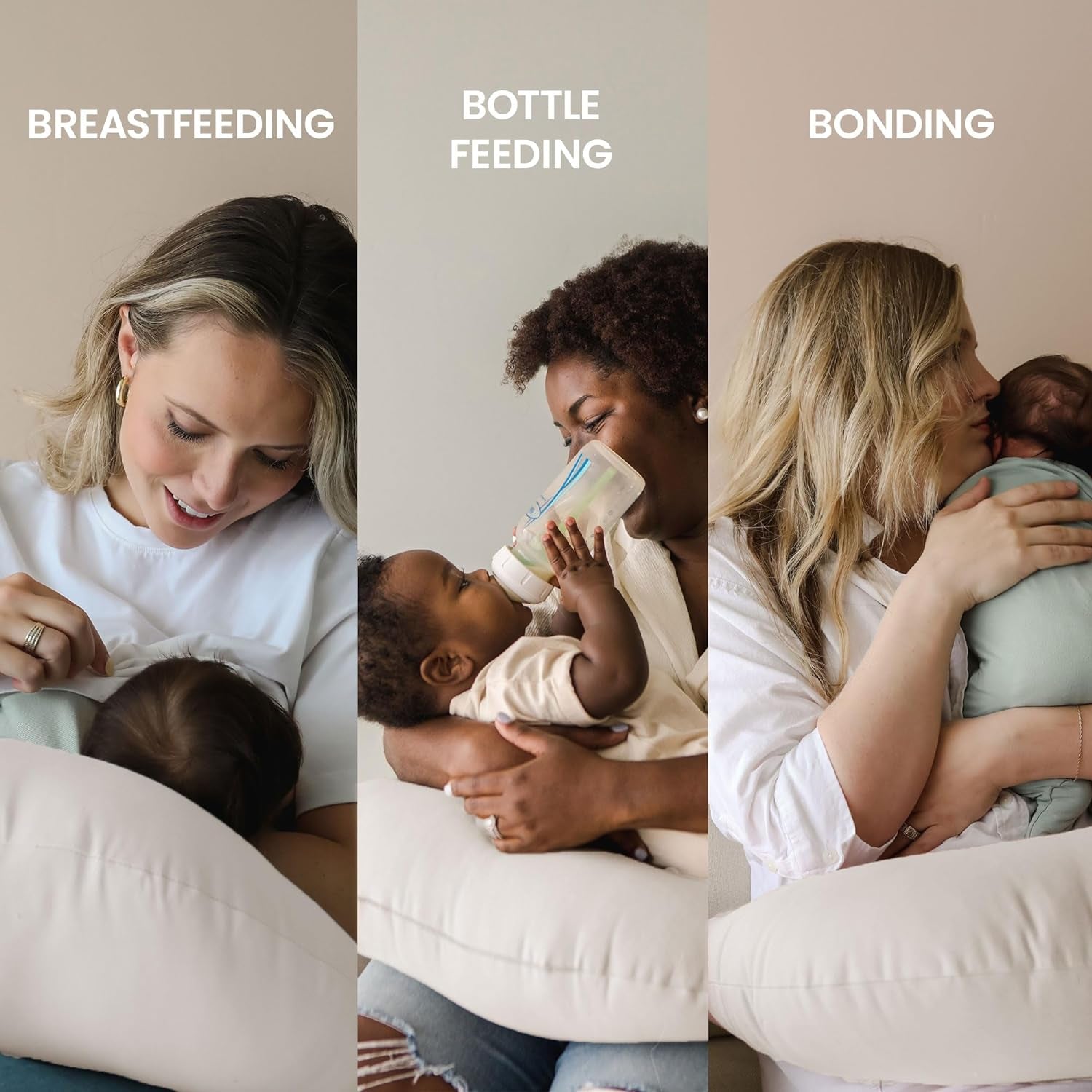 Snuggle Me Organic Nursing Pillow | Bottle & Breastfeeding Pillow with Organic Cotton Cover & Fiberfill, Machine Washable Feeding Pillow, Newborn Essentials Must Haves (Natural)