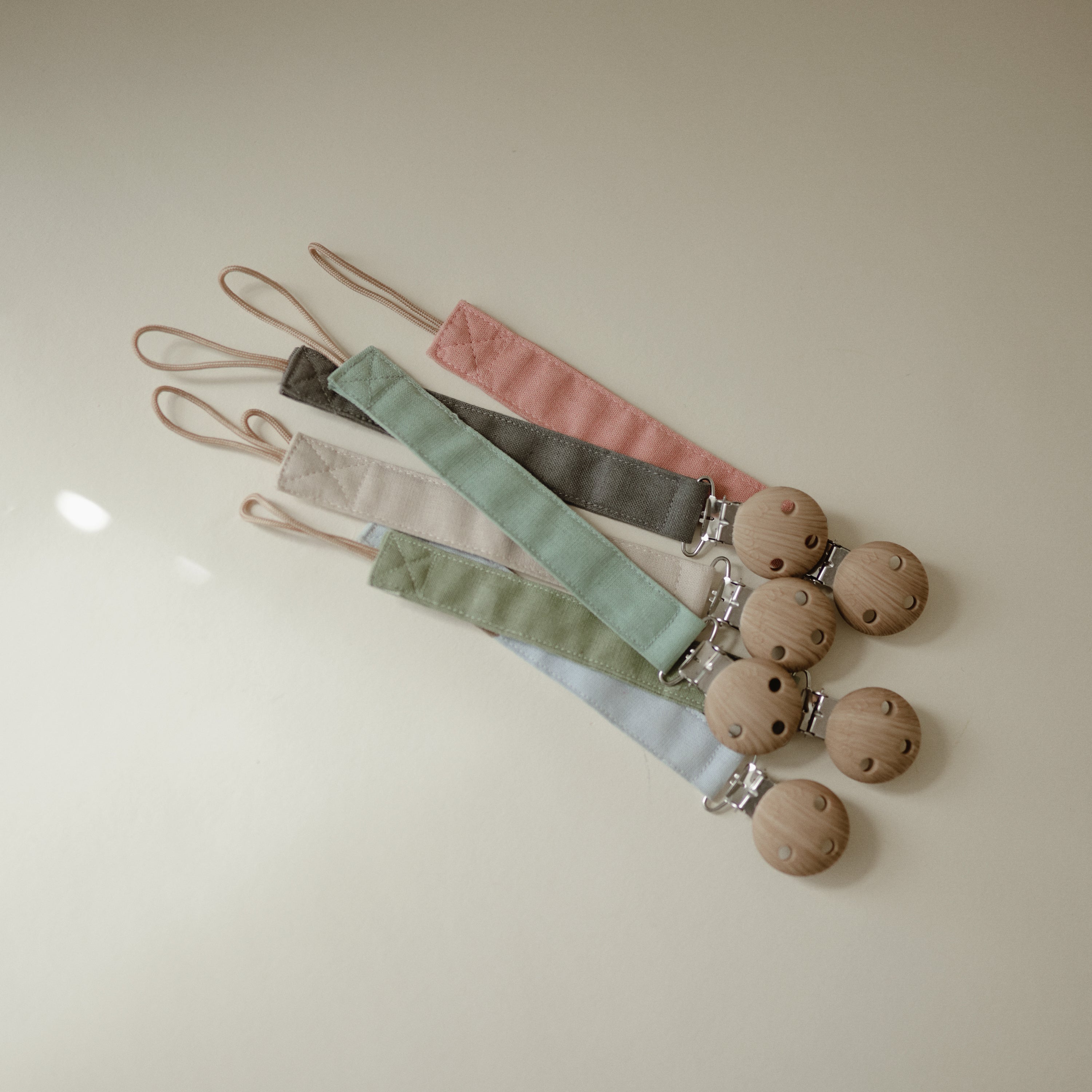 Linen Pacifier Clip 2-Pack