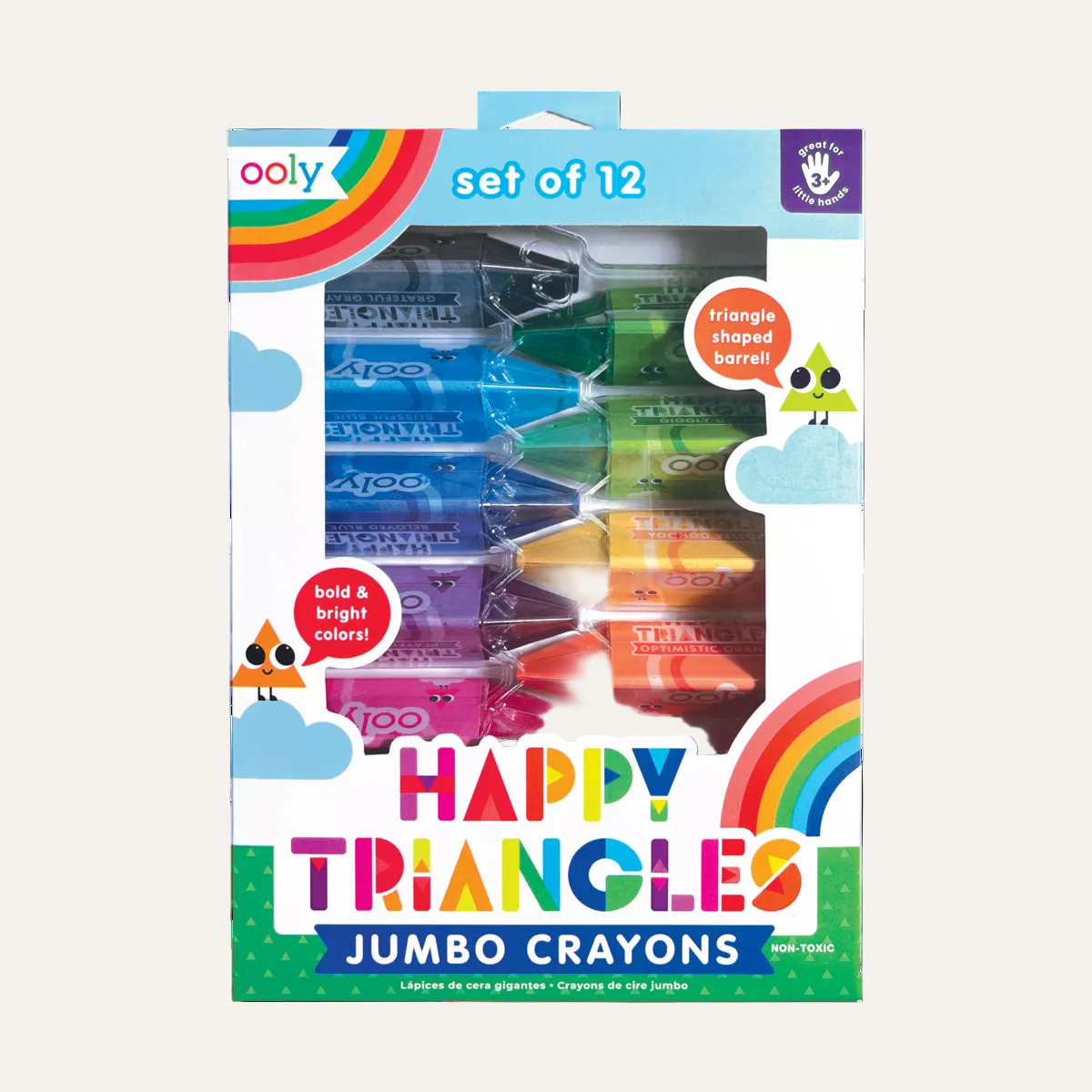 Happy Triangles Jumbo Crayons - Set of 12