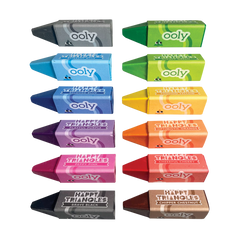 Happy Triangles Jumbo Crayons - Set of 12