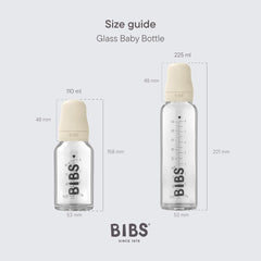 BIBS Baby Glass Bottle. Anti-Colic. round Natural Rubber Latex Nipple. Supports Natural Breastfeeding, Complete Set - 225 Ml, Woodchuck