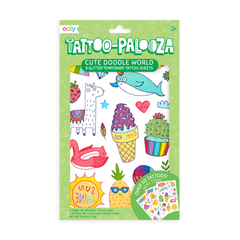 Tattoo-Palooza Temporary Tattoos - Cute Doodle World - 3 Sheets