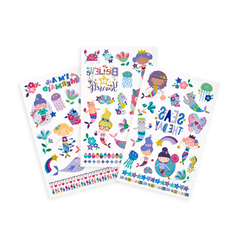 Tattoo-Palooza Temporary Tattoos - Mermaid Magic - 3 Sheets