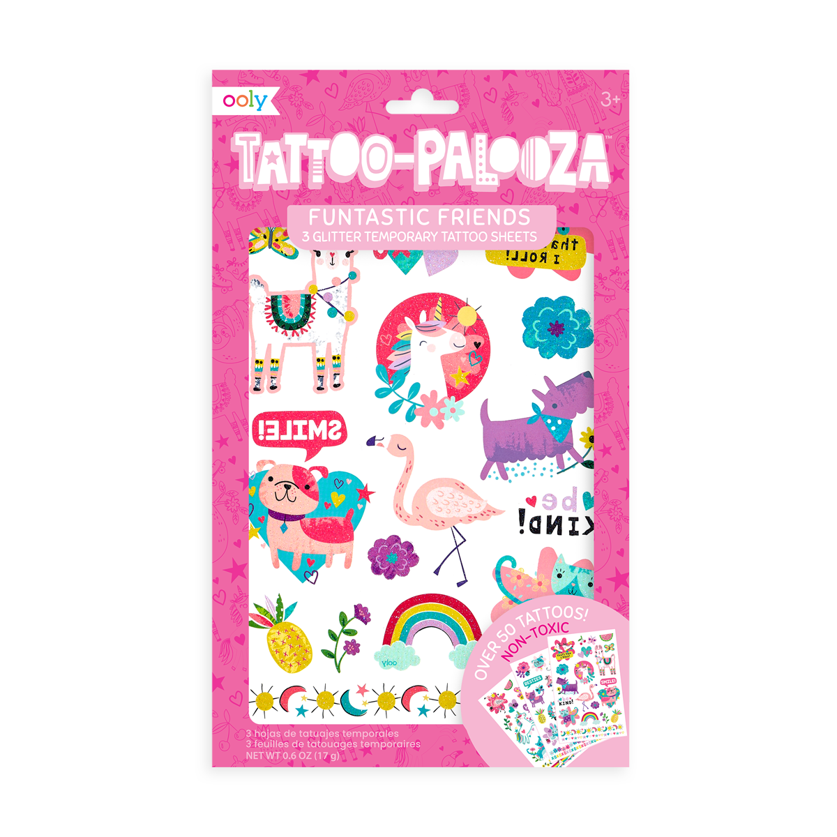 Tattoo-Palooza Temporary Tattoos - Funtastic Friends - 3 Sheets