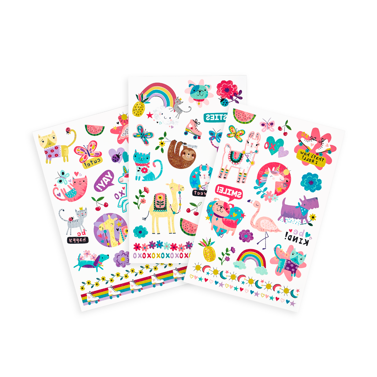 Tattoo-Palooza Temporary Tattoos - Funtastic Friends - 3 Sheets