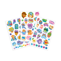 Tattoo-Palooza Temporary Tattoos - Colorful Cats - 3 Sheets
