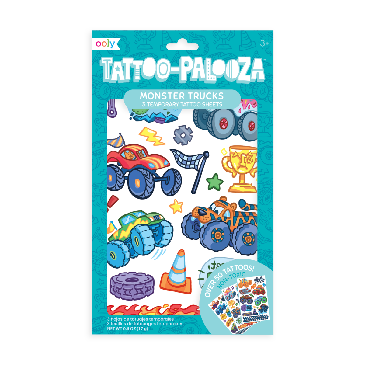 Tattoo-Palooza Temporary Tattoos - Monster Truck - 3 Sheets