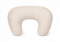 Beige Gingham Ruffle Nursing Pillow Cover