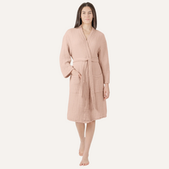Muslin Bathrobe in Blush