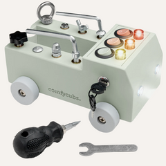Busy Board Toy Truck Set for 3+ in Sage
