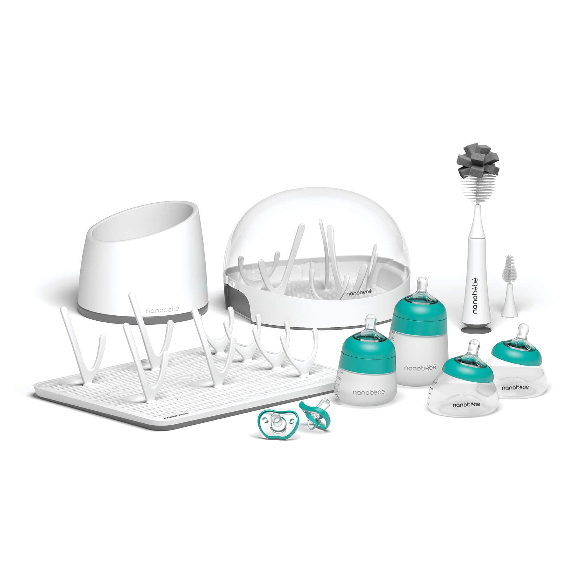 Ultimate Newborn Baby Bottle Feeding Set – Bottles, Sterilizer, Pacifiers & Drying Rack