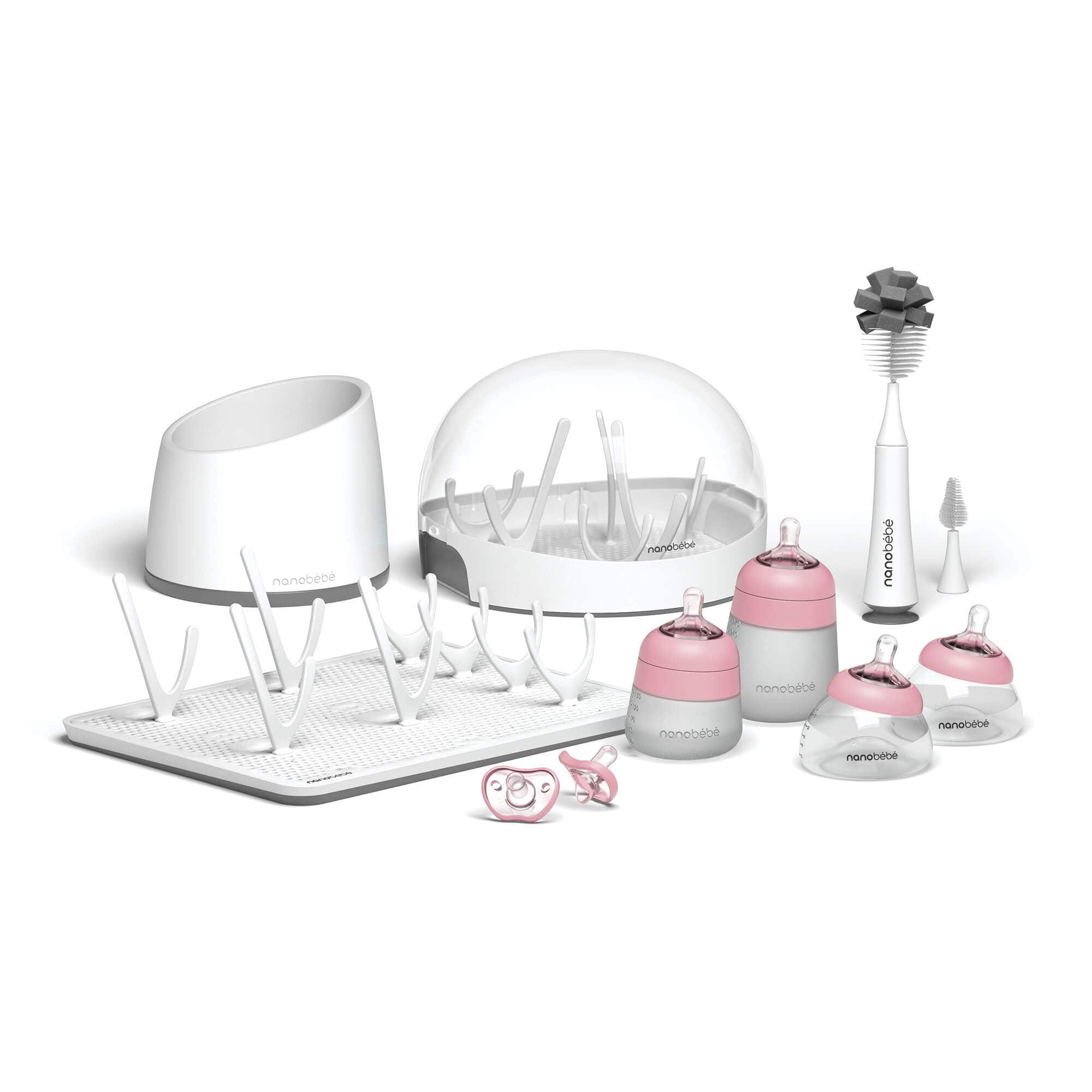 Ultimate Newborn Baby Bottle Feeding Set – Bottles, Sterilizer, Pacifiers & Drying Rack