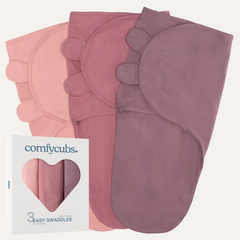Easy Swaddle Blankets in Blush, Mauve, Mulberry, Pack of 3