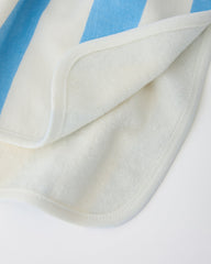 Organic Cotton Toddler Poncho Towel | Blue Wide Stripe