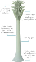 Ezpz Bottle Brush (Sage) - Silicone Bottle Cleaning Tool with Long Sturdy Handle, Flexible Top for Tight Spaces - Gently Cleans Cups, Glasses, Bottles and Accessories - Suction Base, Bpa-Free