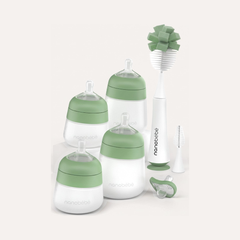 Flexy Silicone Baby Bottle Gift Set – Bottles, Pacifier, Brush & Travel Covers