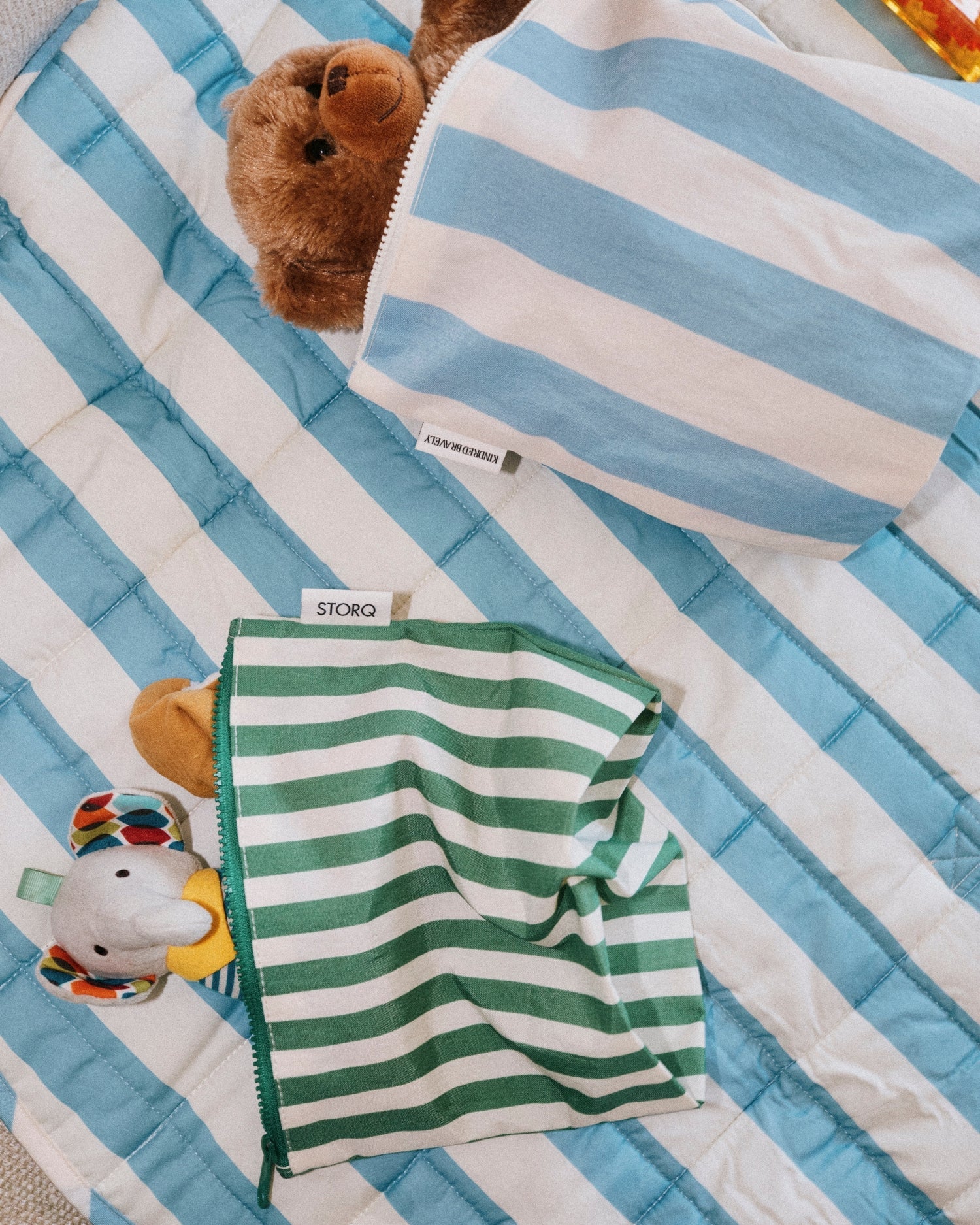 Inside/Outside Play Mat | Blue Wide Stripe