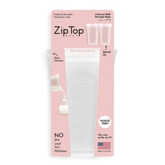 Zip Top Reusable 100% Platinum Silicone Breast Milk Storage, Made in the USA - Bag Set of 6 + Freezer Tray