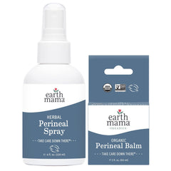 Earth Mama Postpartum Recovery Kit, Take Care down There® Trifecta with Organic Perineal Balm, Sitz Bath & Herbal Peri Spray, 3-Piece Set