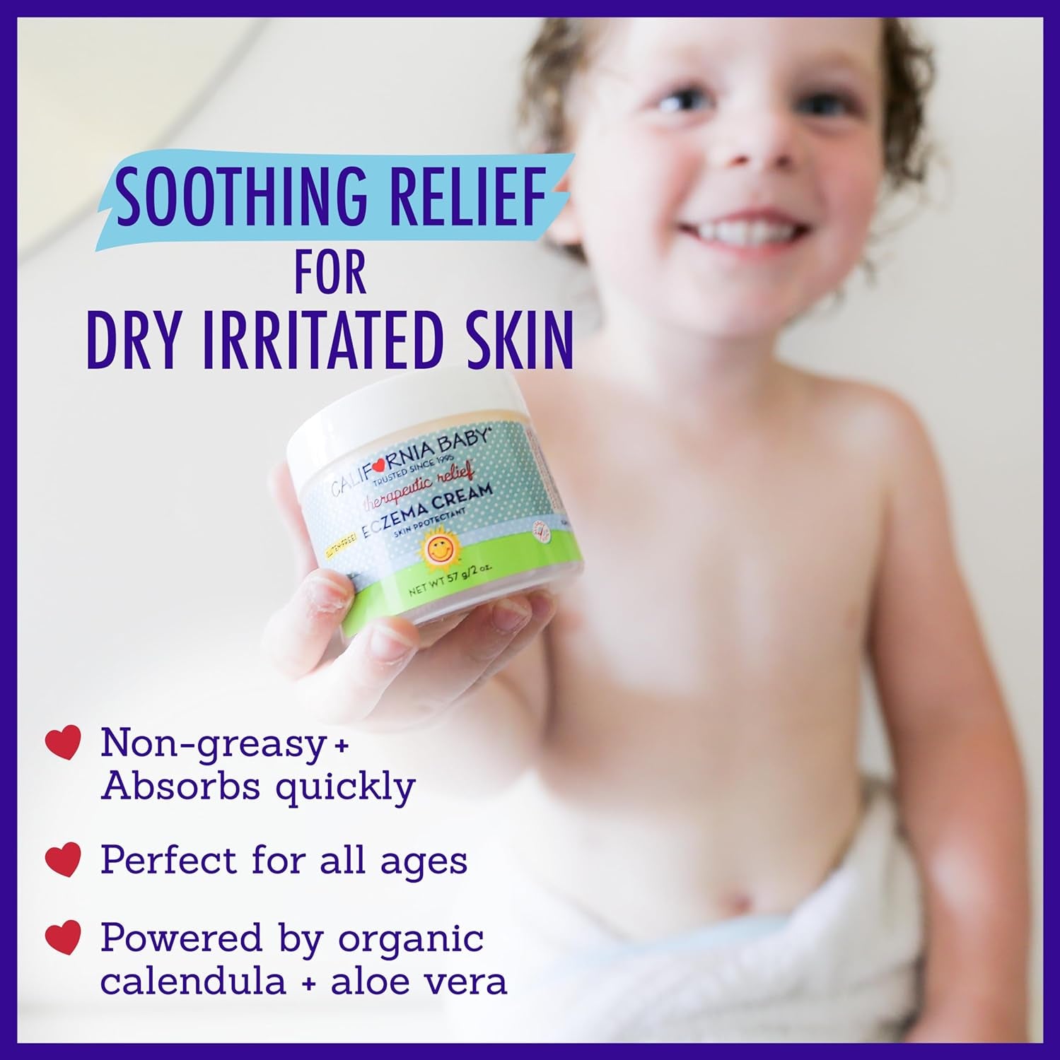 California Baby Eczema Cream | Soothes & Relieves Eczema Irritation | Allergy Friendly | Gluten-Free | Steroid-Free | Eczema Treatment for Dry, Irritated & Sensitive Skin | 57 G / 2 Oz.