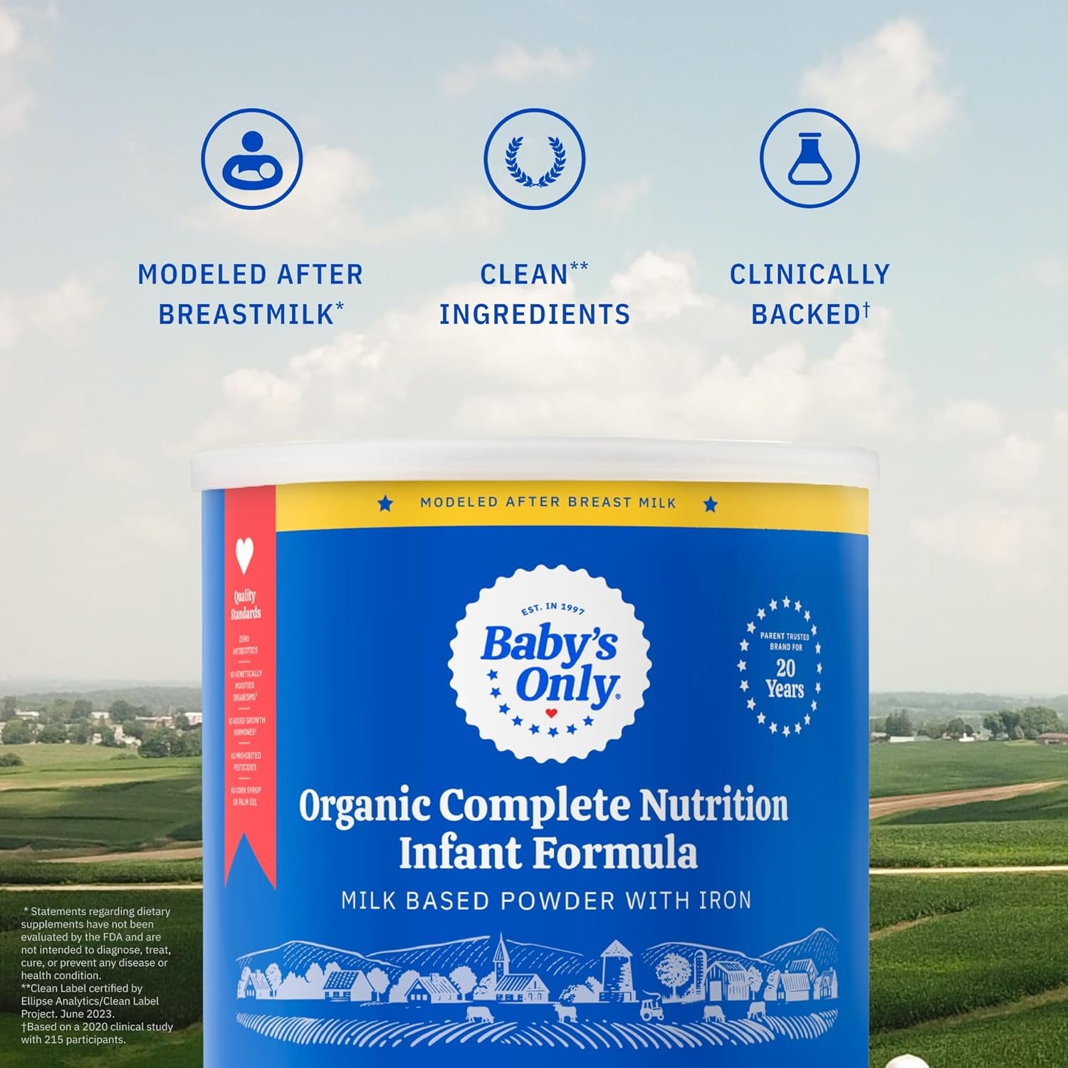 Baby'S Only Organic Complete Nutrition Infant Formula, Milk Based Powder with Iron, Modeled after Breast Milk, Newborn to 12 Months Old, 21 Oz, 1 Pack