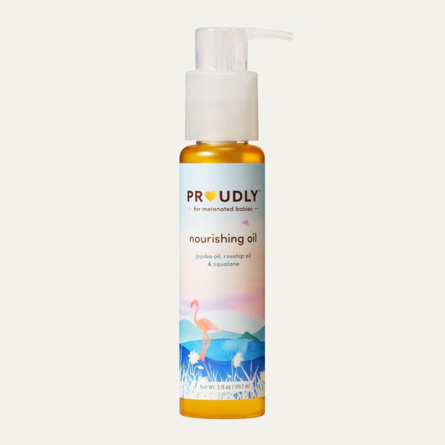 PROUDLY Nourishing Baby Oil - Blend of Premium Oils, Squalane, and Vitamin E for Dry Skin and Even Great for Textured Hair - Baby Massage Oil, Locks in Moisture - 3Oz,