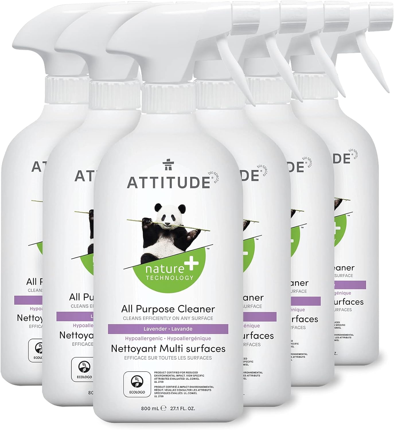 ATTITUDE All Purpose Cleaner, EWG Verified Multi-Surface Products, Vegan, Naturally Derived Multipurpose Cleaning Spray, Unscented, 27.1 Fl Oz