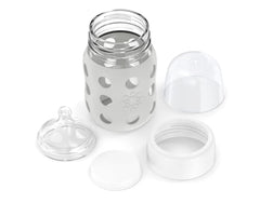 Lifefactory 8-Oz Stainless Steel Baby Bottle with Protective Silicone Sleeve and Stage 2 Nipple, Bundle (Grey 2-Pack)