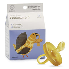 Natursutten Pacifiers 0-6 Months - 1-Pack Butterfly Shield Orthodontic Nipple Natural Rubber Safe & Soft Bpa-Free Pacifiers for Breastfeeding Babies - Newborn Pacifiers Made in Italy