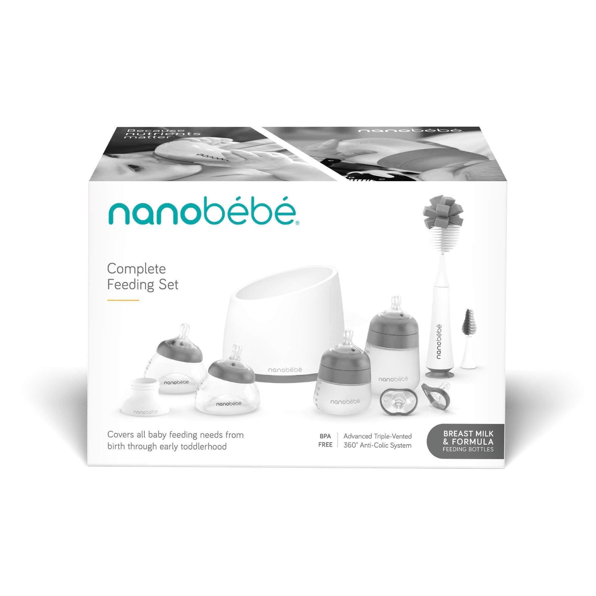 Baby Bottle Complete Feeding Set – Anti-Colic Bottles, Pacifiers, Warmer & Brush